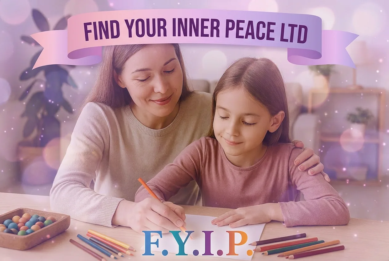 Adult and child sitting side by side working through an activity together